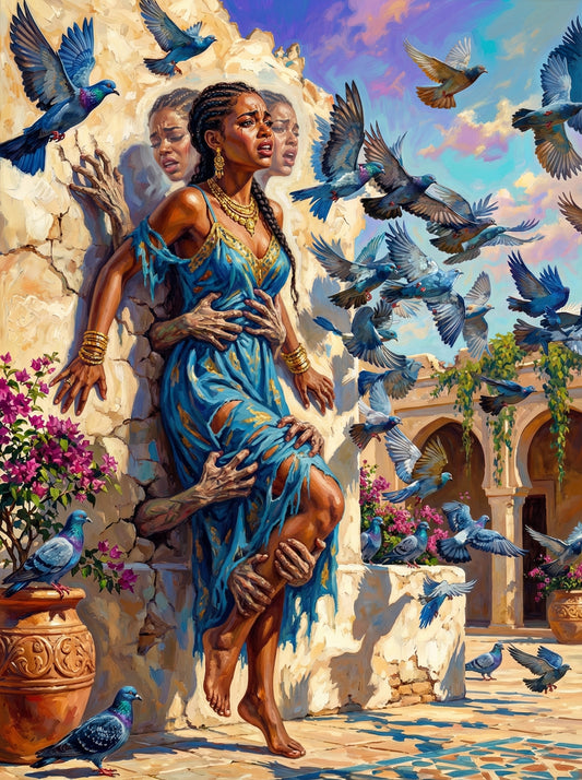 Woman Ruins Reaching