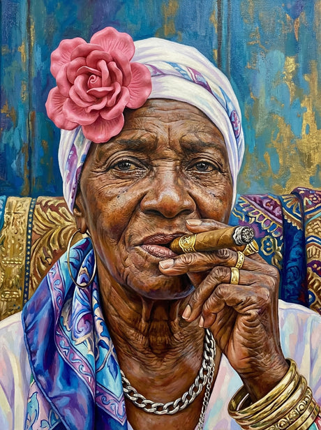 Woman With Pink Headwrap (100 Color Diamond Painting) Diamond Painting kit