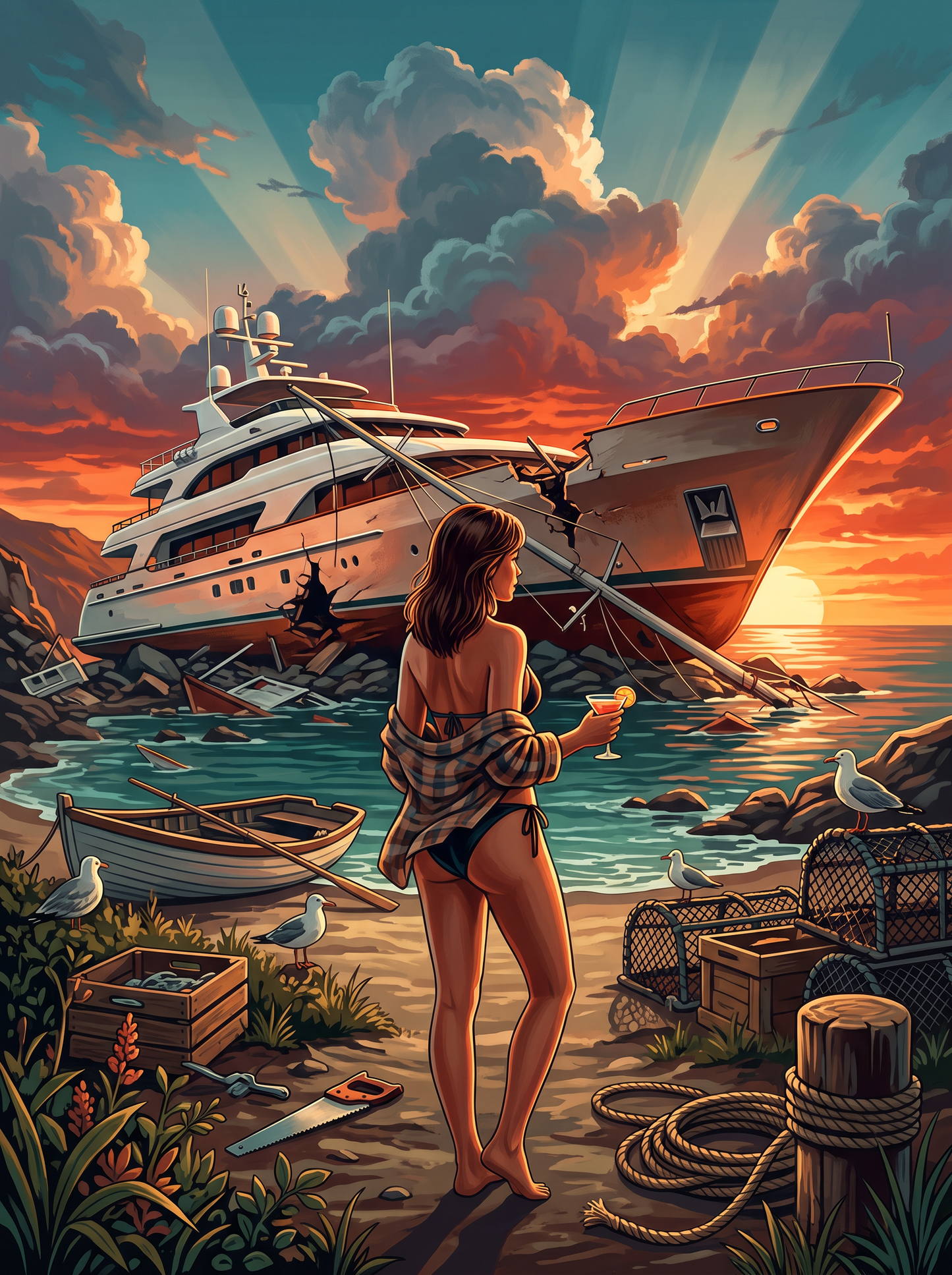 Yacht on the Rocks