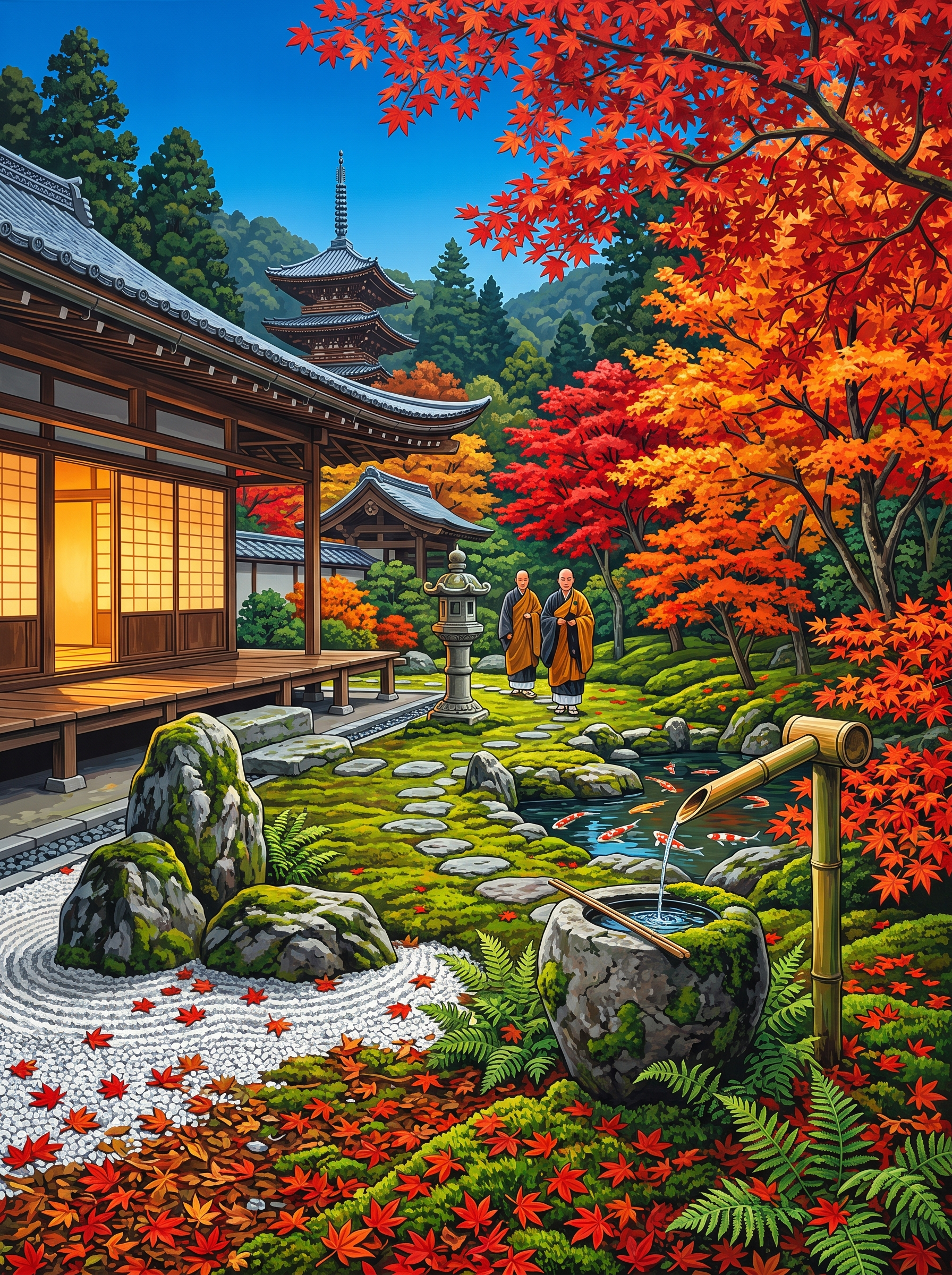 Zen Temple Autumn