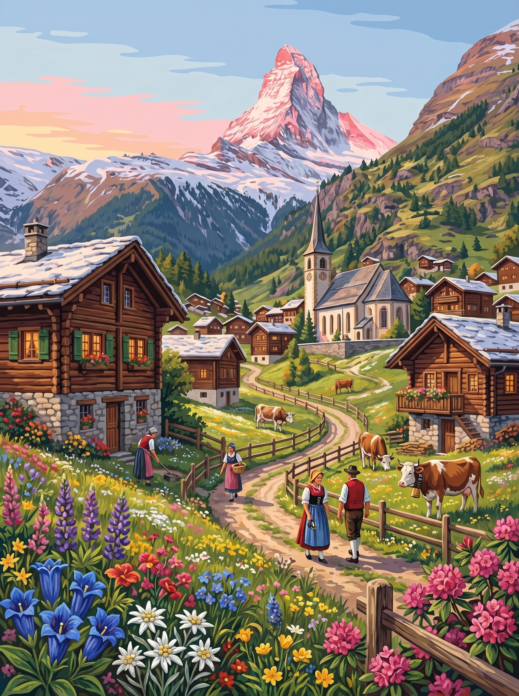 Zermatt Matterhorn (150 Color Diamond Painting)
