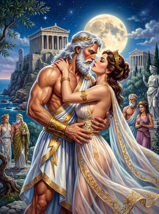 Zeus Embrace Moonlit Acropolis (80 Colors)