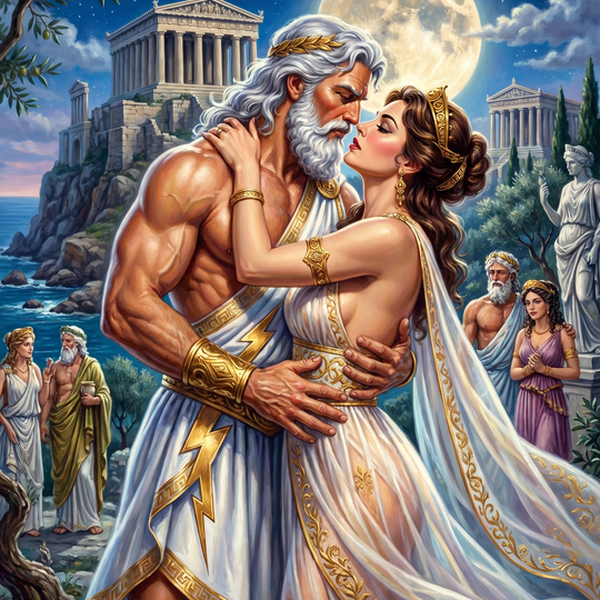 Zeus Embrace Moonlit Acropolis (80 Colors)