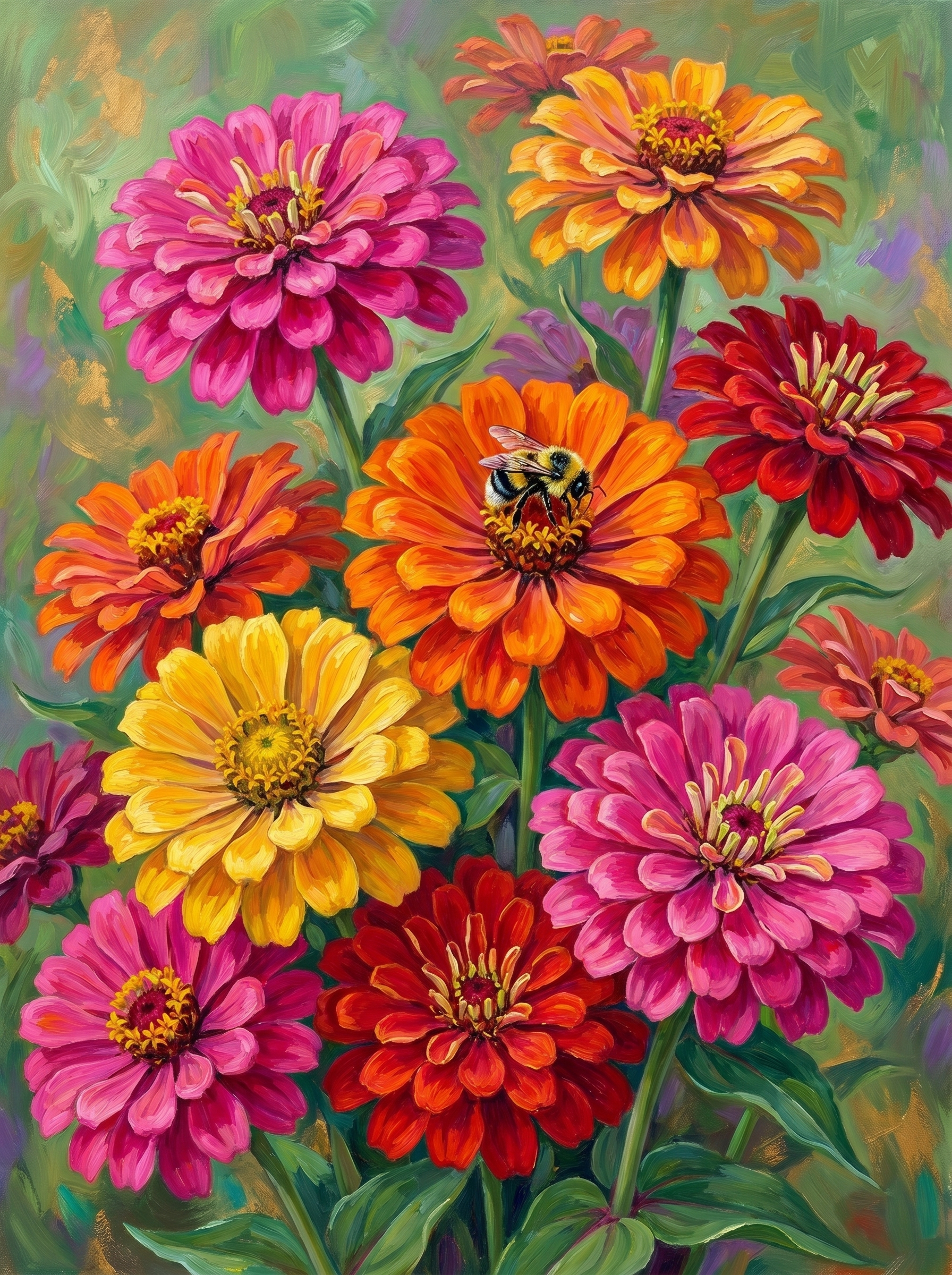Zinnia Multicolor Bright (Diamond Painting)