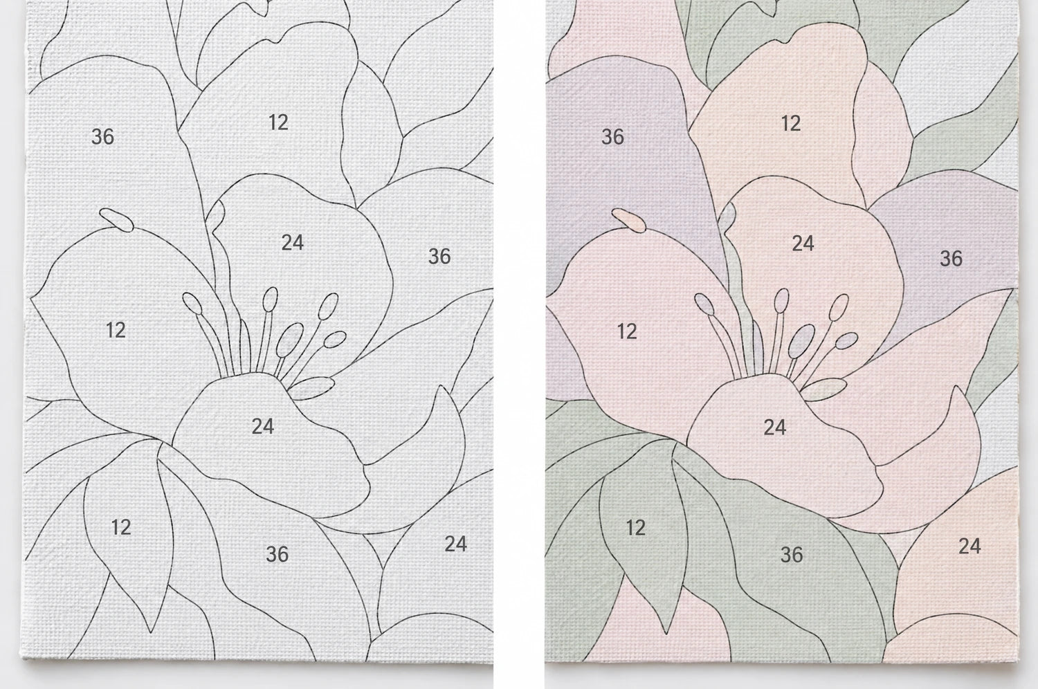 Unbranded colored floral canvas example, unrelated to the Paintly design